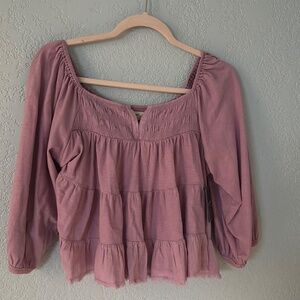 NEW Lucky Brand Boho Pink Top